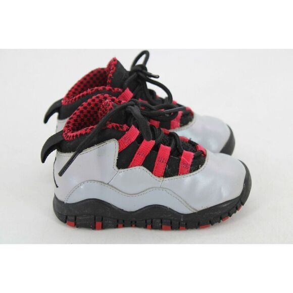 Nike Boys Air Jordan 10 310808-009 Gray Basketball Shoes Sneakers Size 5.5c - Picture 6 of 11